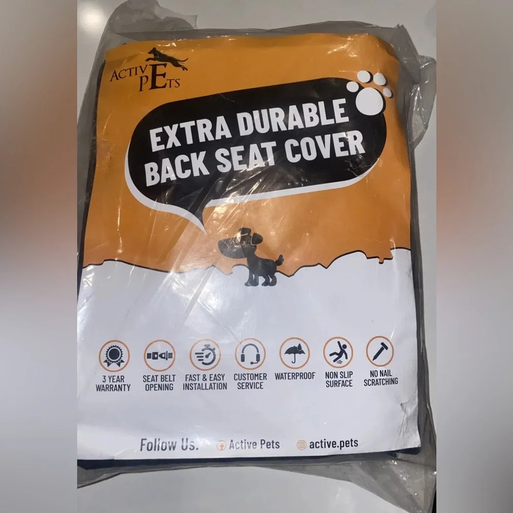 Active Pets Back Seat Cover Protector for Dogs or cats (Black) NEW